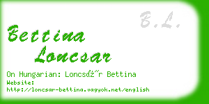 bettina loncsar business card